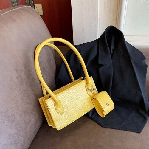 Fashion Crocodile Pattern Small Square Bag For Women Mini Top Handle Bag Casual Shoulder Bags Ladies Handbag Vintage Phone Bag