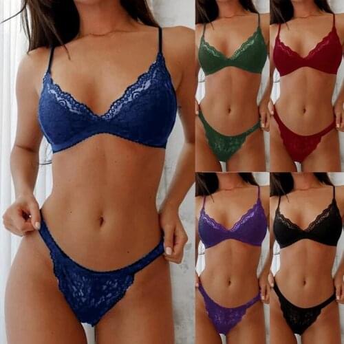 New Women Sexy Lace Bra Set Solid Color Smooth Panties Wireless Bra High Waist Bikini Set Push Up Underwear Lingerie Set Fashion