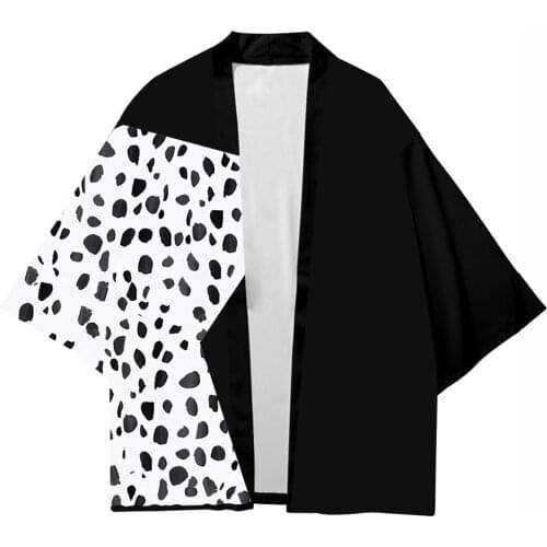 Anime Cruella Cloak Kimono Cardigan Robe Cospaly Costume Print Casual Coat