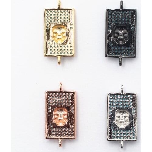 NEW DIY jewelry charm rectangular bee pendant necklace connector accessorie miniature precision inlay zircon bracelet gift