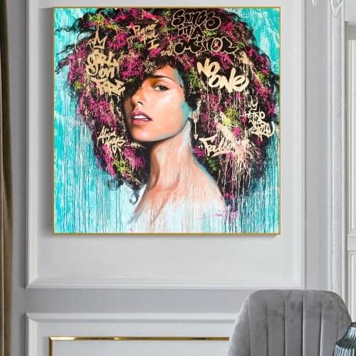 Woman Portrait Color Painting Modern Prints On The Wall Art Pictures Living Room Decoration Canvas Painting and HD Print Posters