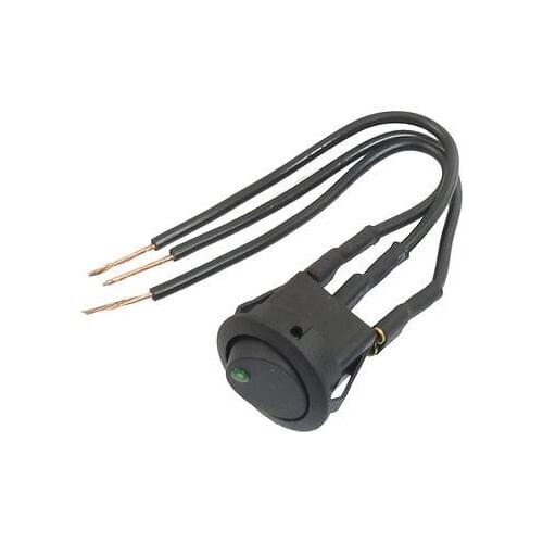 19x12mm DC 20A/12V 3 Wired Green Neon Lamp SPST On/Off Boat Rocker Switch