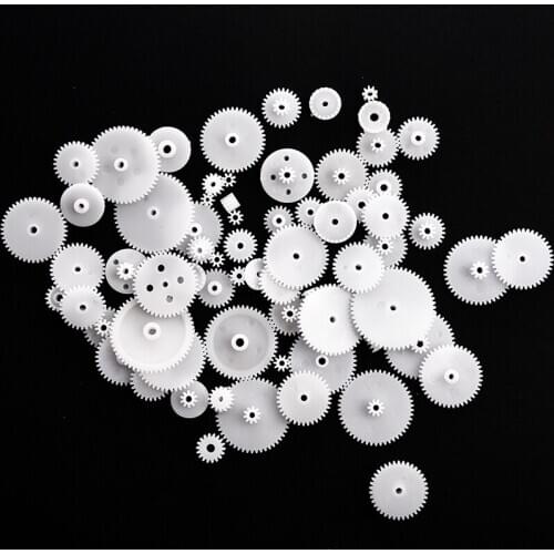 Different Styles White Plastic Gear Set 58 Pcs for RC Toys