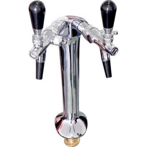 2 Handle adjustable beer faucet beer tower set, Chrome plated Kegerator Tap homebrew, Brass draft beer dispenser beer column set