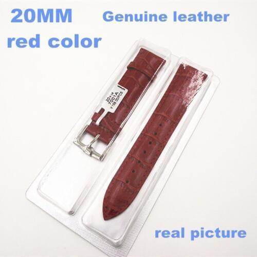 10PCS High quality 20MM genuine cow leather Watch band watch strap Red color-81214
