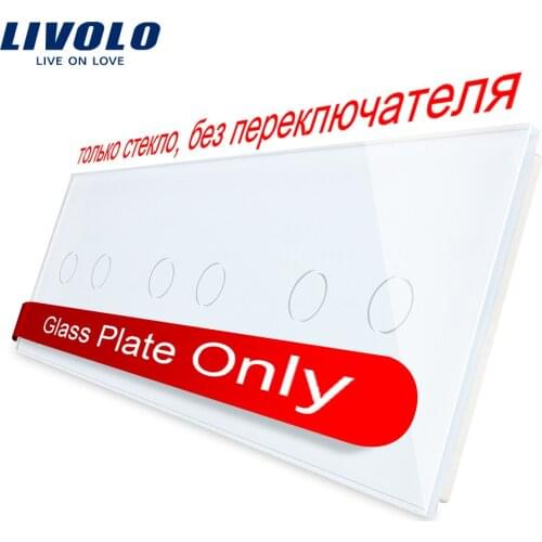 Livolo Luxury White PearlLivolo Crystal Glass For DIY Switch,223mm*80mm, EU standard, Triple Glass Panel,VL-C7-C2/C2/C2-11