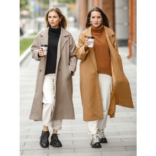 Toppies 2020 wool blend coat womens long coat jacket 50% wool Korean ladies outwear covered button
