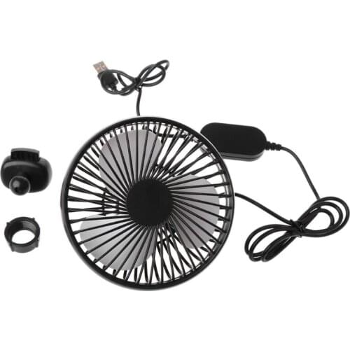 Universal 5V 360 Degree Rotation Adjustable Angle Car Air Vent USB Fan 3 Speed Electric Air Blower Cooling Fan with Switch