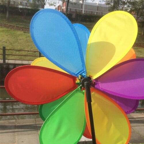 Sunflower Windmill Wind Spinner Rainbow Whirligig Wheel Home Yard Decoration New L4MB