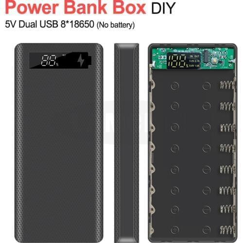 Type C USB Battery Box Charger Case 8*18650 5V Dual USB Power Bank Shell For IPhone11 X Samsung S10 Plus With Retail Package