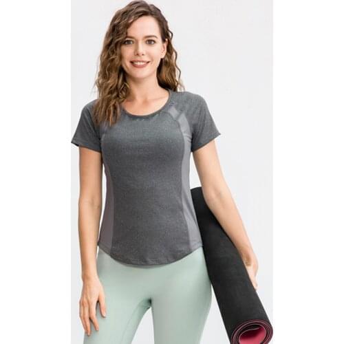 Womens Fitness Shirts Quick Drying T Shirt Elastic Yoga Tops Sport Gym Running Tops Short Sleeve Tees Compression shirts women