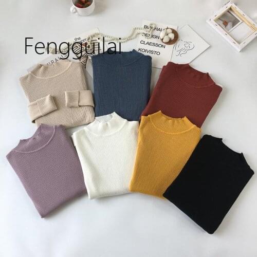 Sweater Long Sleeve 2020 Autumn Women Pullovers Sweater Warm Winter Jerseis Mujer Turtleneck Tops Jumpers Jaqueta Feminina