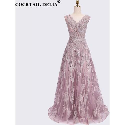 Dubai Pure Grey Ball Gown Sleeveless Prom Dresses 2021 High-end Beading Lace V-Neck Party Gowns 2021 Plus Size