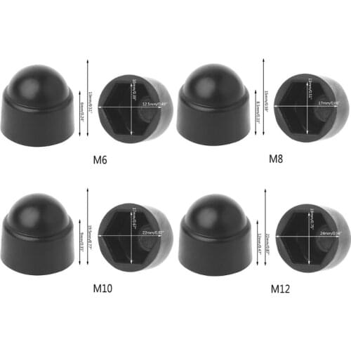10Pcs M6 M8 M10 M12 Bolt Nut Dome Protection Cap Covers Exposed Hexagon Plastic
