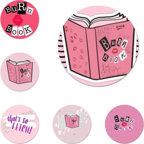 58mm Mean Girls Burn Book Badge Brooch Pin Accessories For Clothes Backpack Decoration gift
