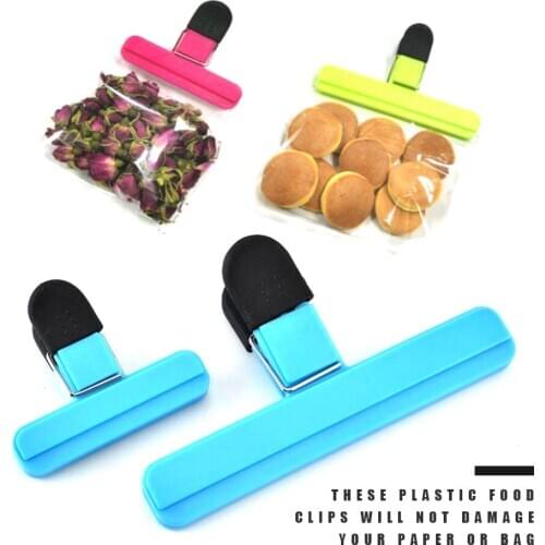 6pcs Bag Clips Plastic Food Clamps Antislip Food Preservation Sackholders foe Home Office 2 Sizes Food Bag Clips Kitchen Tools