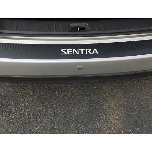 Car Stickers Decals Rear Bumper Guard Automobile Trunk Anti-Scratch Film For Nissan Sentra Carbon Fiber Protector Accessories
