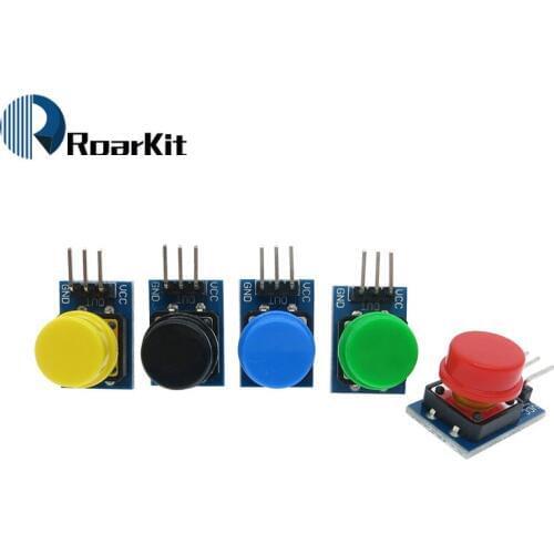 5pcs 12X12MM Big key module Big button module Light touch switch module with hat High level output for arduino or raspberry pi 3