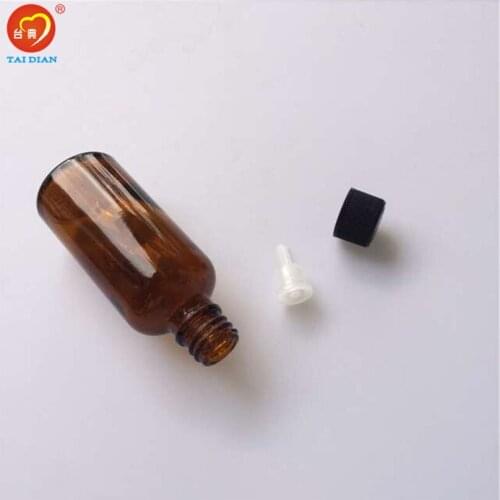 50ml Amber Glass Bottles with Leakproof Stopper Cap Liquid Jars Essential Oil Bottles 12pcs/lot