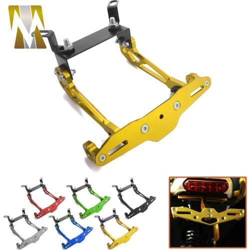 Motorcycle Rear Registration License Number Plate Holder Frame Bracket Angle Adjustable For KTM DUKE KAWASAKI YAMAHA