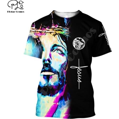 PLstar Cosmos Christian Catholic God Jesus Lion Retro Bible Art 3DPrint Streetwear Summer Casual Funny Short Sleeves T-Shirts C2