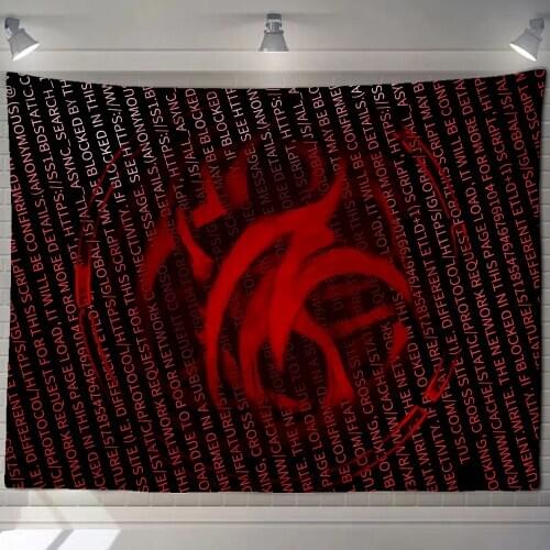 Red Mandala Magic Circle Tapestry India Aesthetic Meditation Psychedelic Runes Art Wall Hanging Tapestries for Living Room Decor