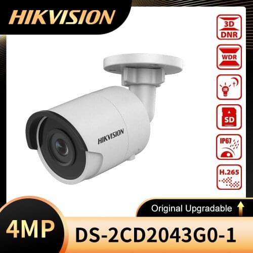 Original Hikvision English DS-2CD2043G0-I Replace DS-2CD2042WD-I 4MP Network IP Bullet IR POE Camera SD Card Slot H265 264