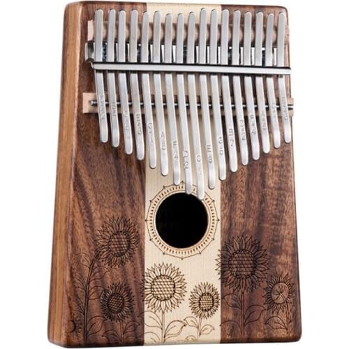 HLURU Kalimba 17 Key Acacia + Maple Sunflower Keyboard Thumb Piano Chamfer Calimba Musical Instruments Keyboard
