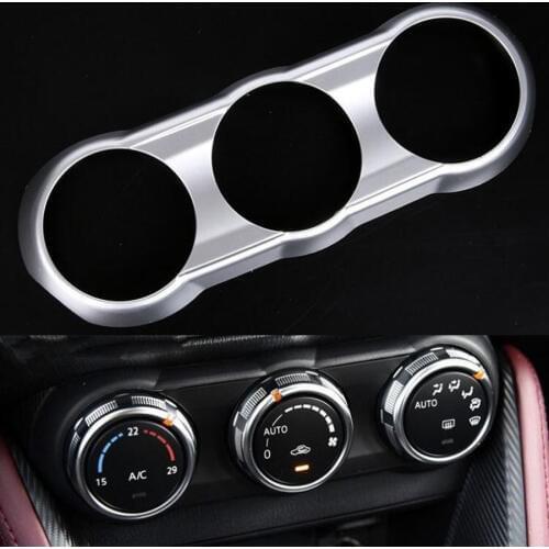 YAQUICKA Car Interior Air Condition Adjust Button Knob Switch Panel Frame Cover Trim Styling For Mazda CX-3 2017 2018 ABS