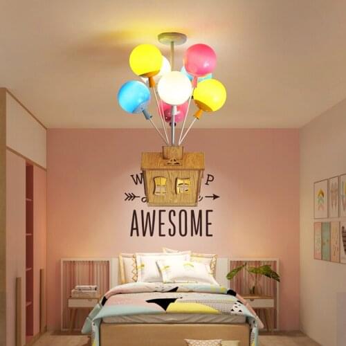 Flying House Cartoon Pendant Light for Bedroom Children Room Multi Color Chandelier Indoor Home Birthday Holiday Decor Led Lamps