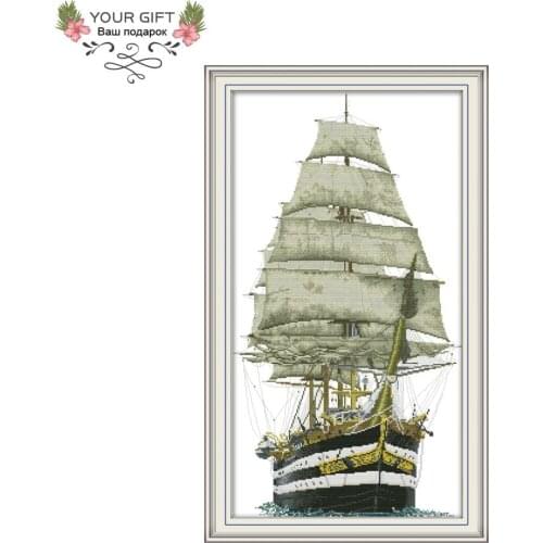 Joy Sunday FA015 Ancient Warship 14CT 11CT Counted and Stamped Ancient Warship Needlework Joy Sunday Cross Stitch Kits