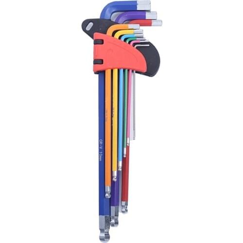 WEEKS Allen Key Wrench Set 9 Pcs Chromium-vanadium Steel Hexagon Spanner Metric Size Torx Keys Tool Set