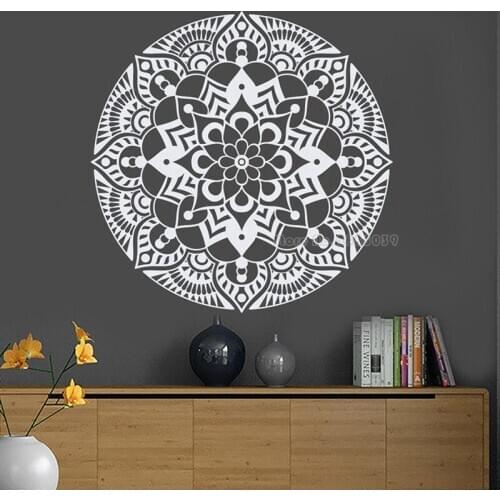 Mandala Wall Decal Boho Mandala Flower Stickers Bohemian Bedroom Living Room Decor Yoga Studio Mandala Wall Art Murals LL2376