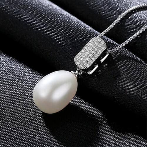 Pearls Necklace Jewelry Natural Freshwater Pearl Pendant Necklaces 925 Sterling Silver For Womens Gift Silver 925 jewelry