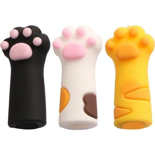 Nail Nipper Tweezers Cuticle Scissors Protective Sleeve Cat Paw Shape Silicone Manicure Pedicure Tool Protector Case Cover