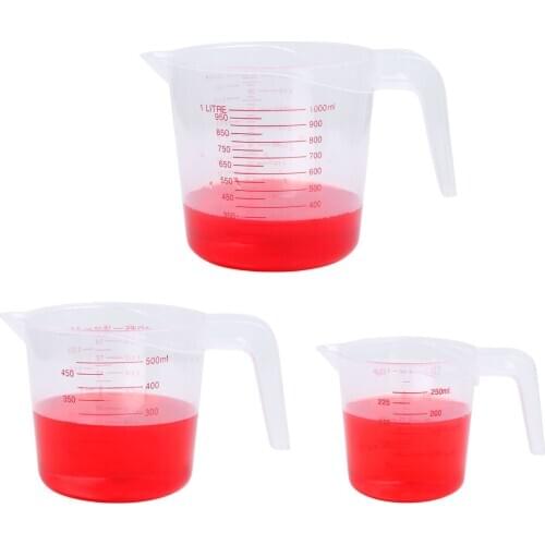 1Pc Heat-resistant Plastic Measuring Jug Stackable Graduated Spout Measuring Cup with Grip Kitchen Cooking Baking Measure Gadget