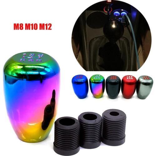 Universal NEO Chrome 5 Speed Car Gear Shift Knob for Manual Transmission Aluminum Alloy Automatic Gear lever M8 M10 M12