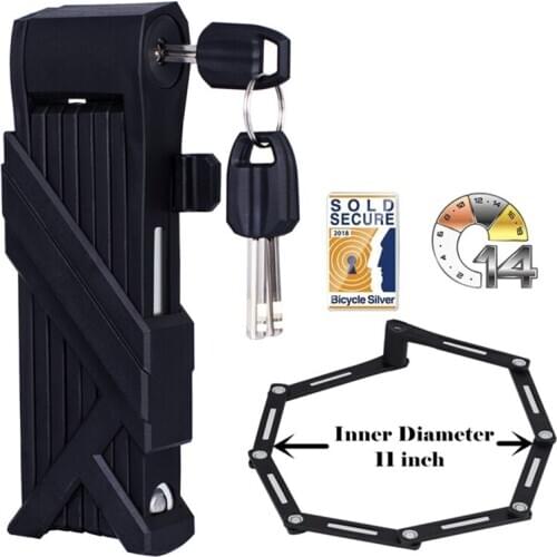 Heavy Duty Folding Bicycle Lock Cycling Bracket Compact Safety Foldylock MTB Road Bike Security Anti-theft Steel Lock