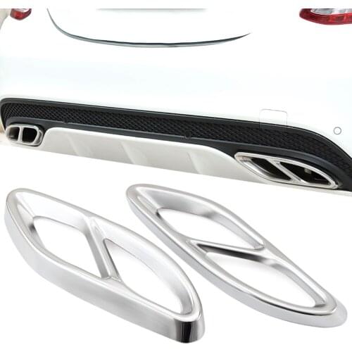 For Mercedes Benz A Class W177 V177 A180 A200 A220 A250 2019 304 Stainless Steel Car Tail Throat Exhaust Pipe Cover Trim Sitcker