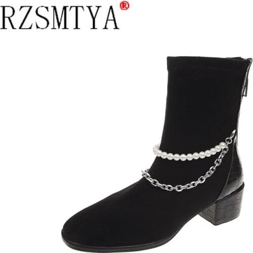 Womens Ankle Boots Winter Short Boot Evening Party Lady Elegant High Heel Shoes England Style Botas Warm