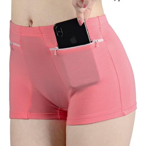 Plus Size Women Safety Short Pants Soft Boyshort Under Skirt Shorts With Zipper Pockets Breathable Theft-proof Female Underwear