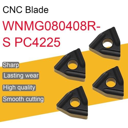 10PCS WNMG080408R-S PC4225 Carbide Inserts High Quality WNMG08 Blade External Turning Tools CNC Lathe Cutting Accessories
