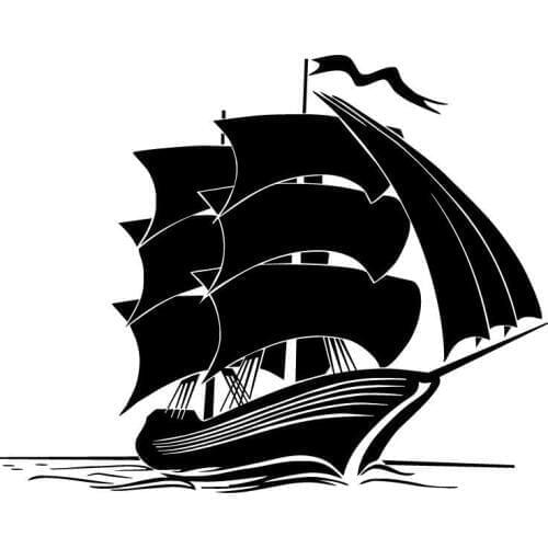 17.7*14.3CM Retro Marine Transport Ship Car Sticker Fun Motorcycle Vinyl Decals Black/Silver C7-1799