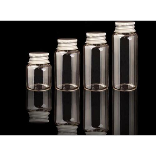 20PCS New Mini Stopper Glass Bottles Vials Jars Containers Small Wishing Bottle Glass Craft Aluminum cap mason jar glass S026D