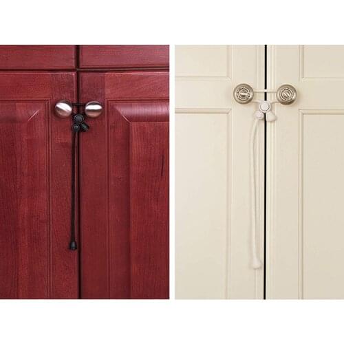 5Pcs Child Anti-pinch Safety Cabinet Door Lock & Strap Baby Kid Toddler Infant Security Protection Cabinet Window Door Interlock