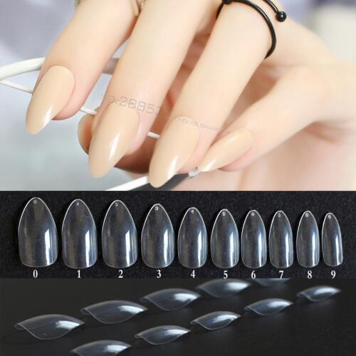600pcs Transparent Full set short false nails full cover stiletto nails Fake Professional Manicure DIY mountain peak Bagged Tips