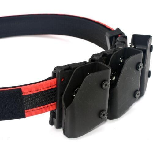 BK Multi-Angle 3*Pistol Magazine Pouch Holster IPSC Hunting Kits With red Belt