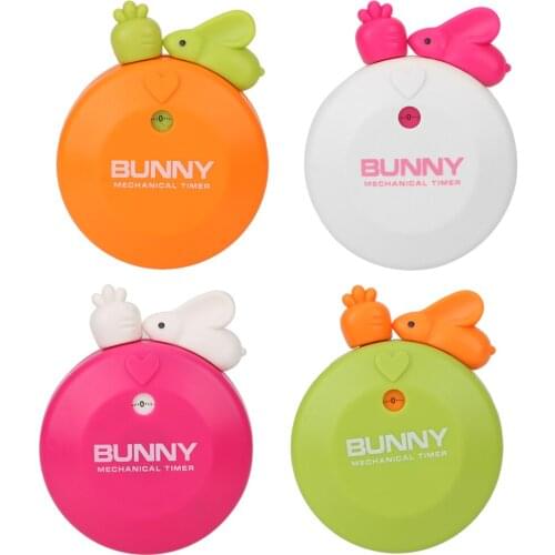 60 Minutes Sleep Reminder Alarm Clock Gadgets Cooking Supply Cartoon Rabbit Carrot Timer With Magnet Kitchen Timers