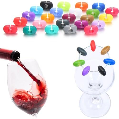 Color Random Silicone Red Wine Glass Marker Creative Drinking Glass Identification Cup Labels Tag Signs for Home Party Bar