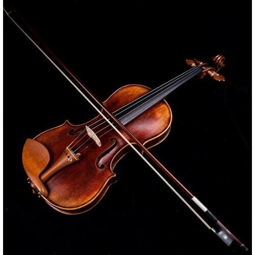 Wooden 4/4 Full Size Violin with Bow Bridge Box Set for Kids Musical Accessories